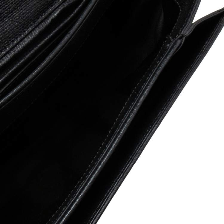 Pre Owned Saint Laurent Black Leather Ligne Y Shoulder Bag