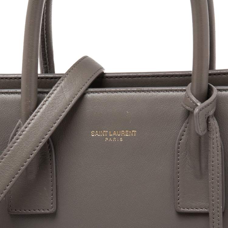 Pre Owned Saint Laurent Grey Leather Baby Classic Sac De Jour Tote