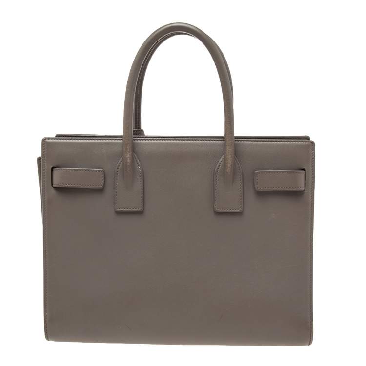 Pre Owned Saint Laurent Grey Leather Baby Classic Sac De Jour Tote