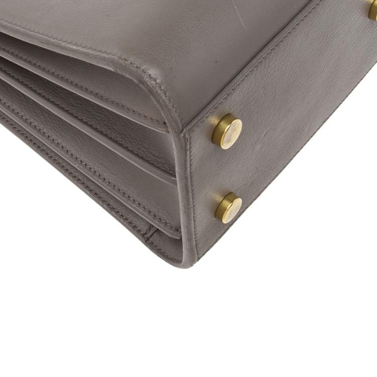 Pre Owned Saint Laurent Grey Leather Baby Classic Sac De Jour Tote