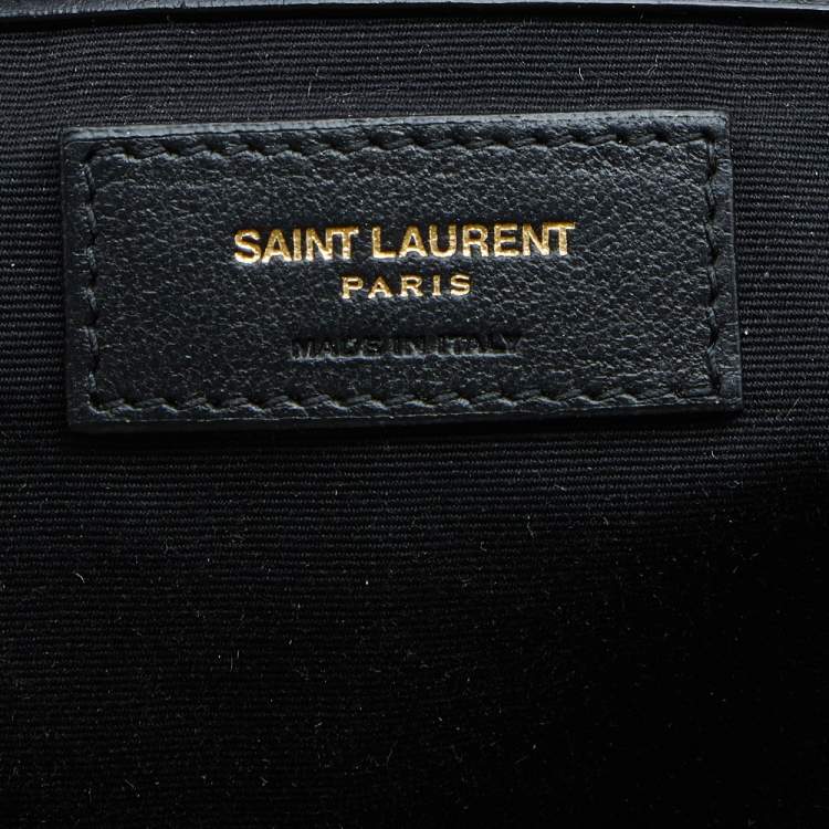Pre Owned  Saint Laurent Blue/Brown Denim And Suede Tote