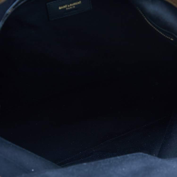 Pre Owned  Saint Laurent Blue/Brown Denim And Suede Tote