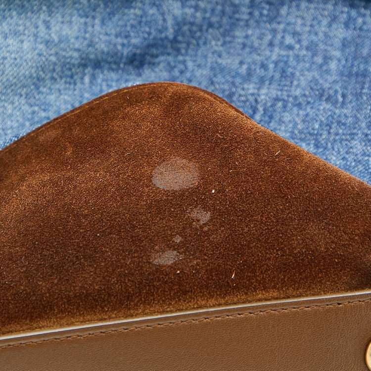 Pre Owned  Saint Laurent Blue/Brown Denim And Suede Tote