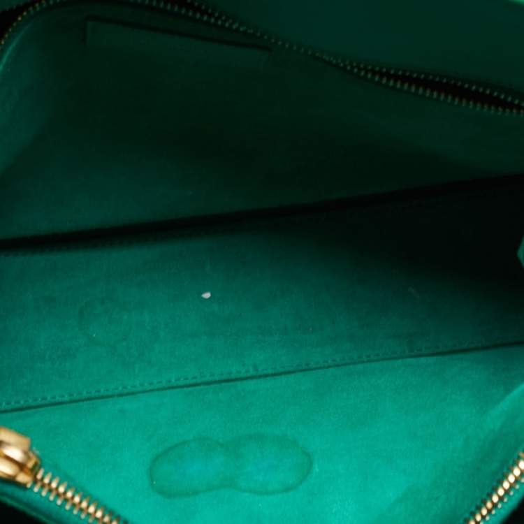 Pre Owned Saint Laurent Green Leather Small Sac De Jour Tote