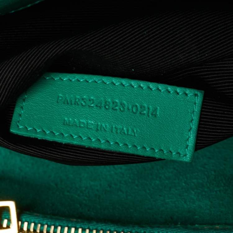 Pre Owned Saint Laurent Green Leather Small Sac De Jour Tote