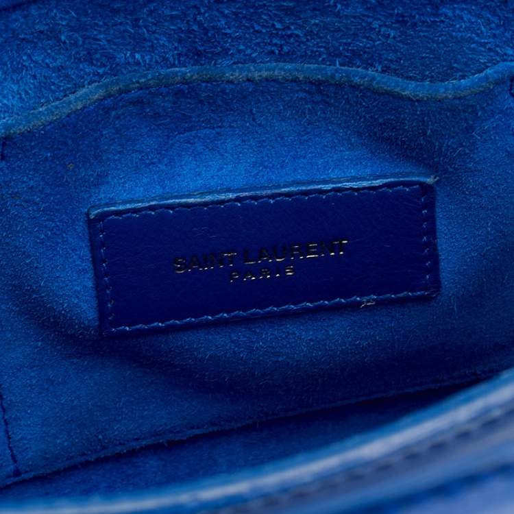 Pre Owned Saint Laurent Blue Leather Nano Classic Sac De Jour Tote