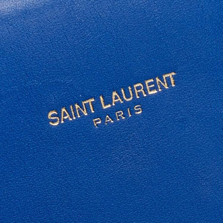 Pre Owned Saint Laurent Blue Leather Nano Classic Sac De Jour Tote