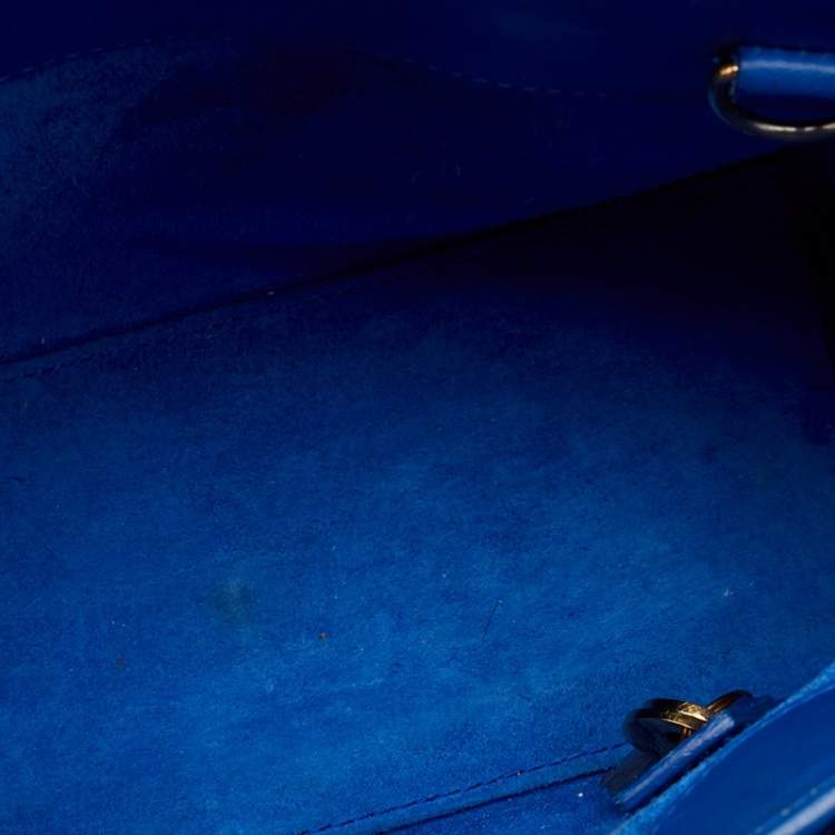 Pre Owned Saint Laurent Blue Leather Nano Classic Sac De Jour Tote