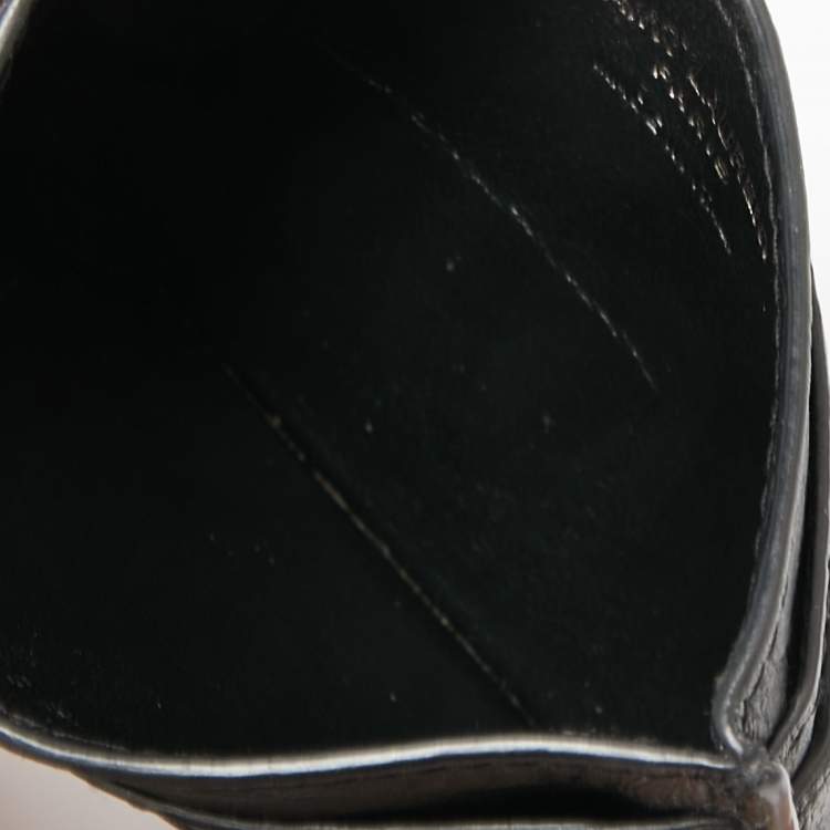 Saint Laurent black Croc-Embossed Leather Monogram Card Holder