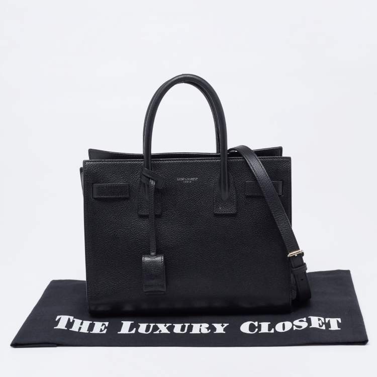 Pre Owned Saint Laurent Black Leather Baby Classic Sac De Jour Tote