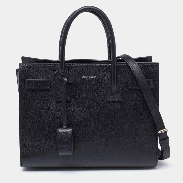 Pre Owned Saint Laurent Black Leather Baby Classic Sac De Jour Tote