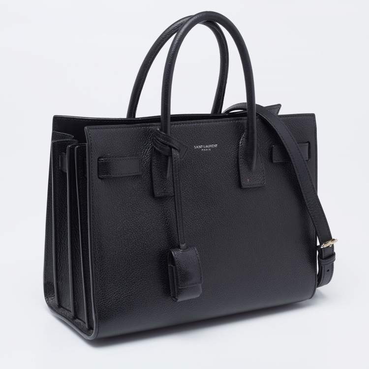Pre Owned Saint Laurent Black Leather Baby Classic Sac De Jour Tote