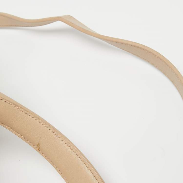 Pre Owned Saint Laurent Beige Leather Medium Moujik Top Handle Bag