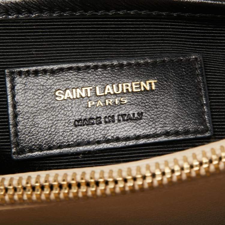 Pre Owned Saint Laurent Beige Leather Medium Moujik Top Handle Bag
