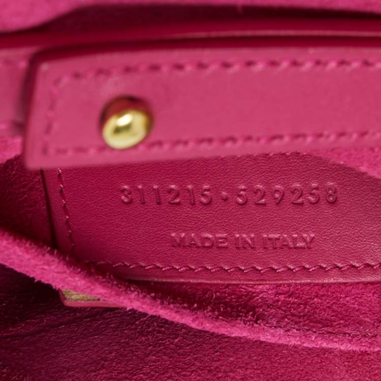 Pre Owned Saint Laurent Fuchsia Leather Mini Chyc Crossbody Bag