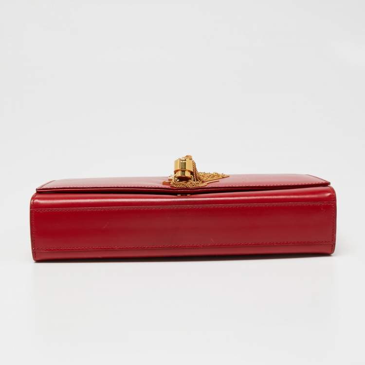 Pre Owned Saint Laurent Red Leather Medium Kate Tassel Shoulder Bag