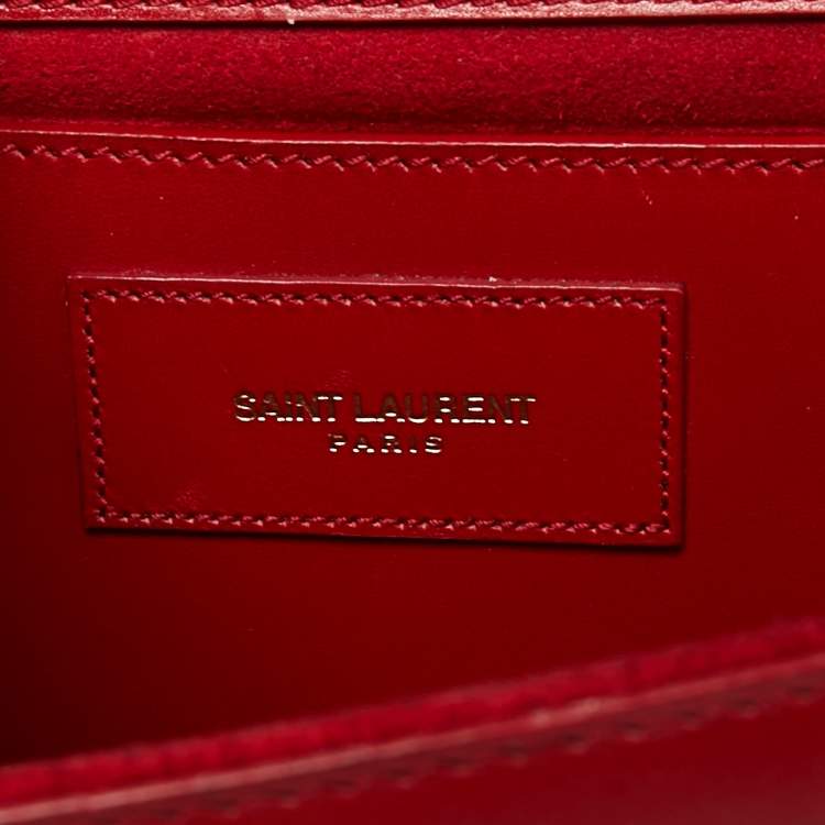 Pre Owned Saint Laurent Red Leather Medium Kate Tassel Shoulder Bag