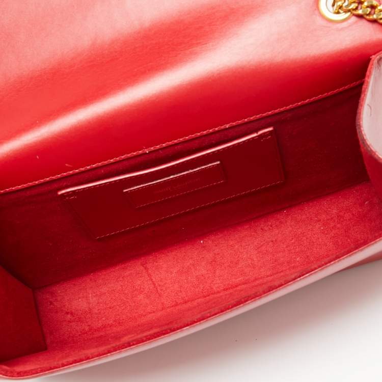 Pre Owned Saint Laurent Red Leather Medium Kate Tassel Shoulder Bag
