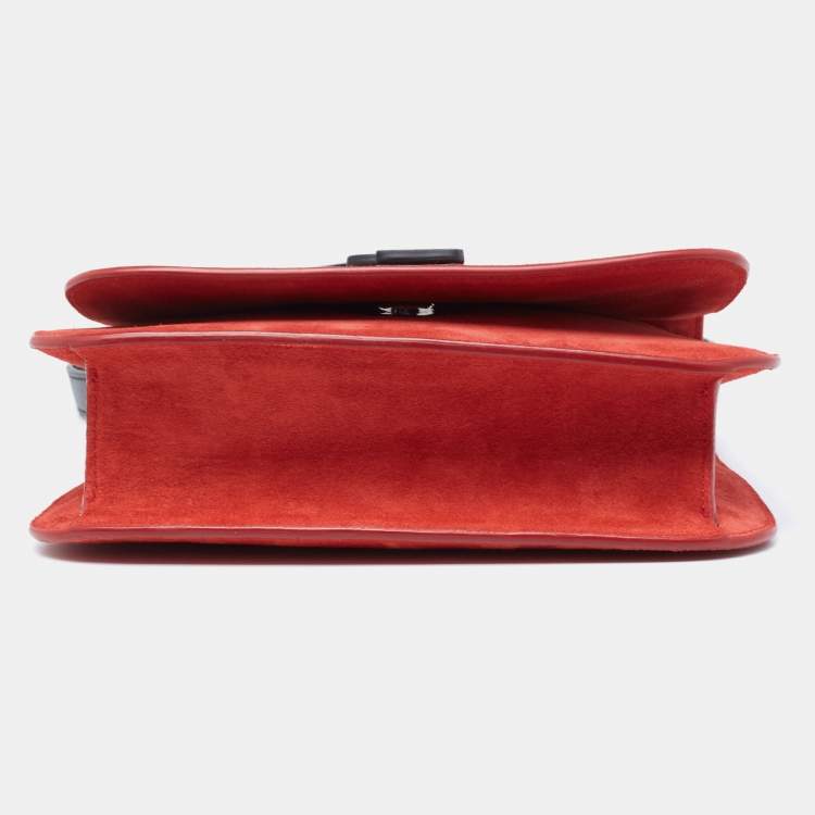 Pre Owned Saint Laurent Brick Brown Suede Star Patchwork Spontini Shoulder Bag