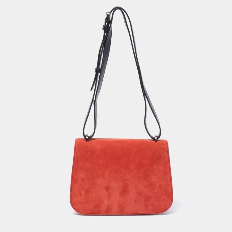 Pre Owned Saint Laurent Brick Brown Suede Star Patchwork Spontini Shoulder Bag