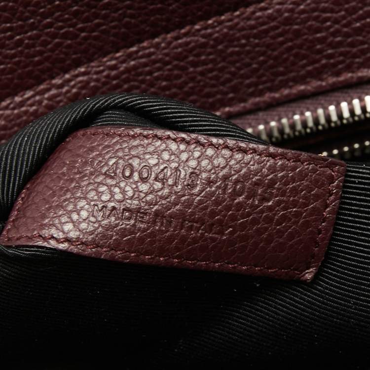 Pre Owned Saint Laurent Burgundy Leather Small Rive Gauche Cabas Tote