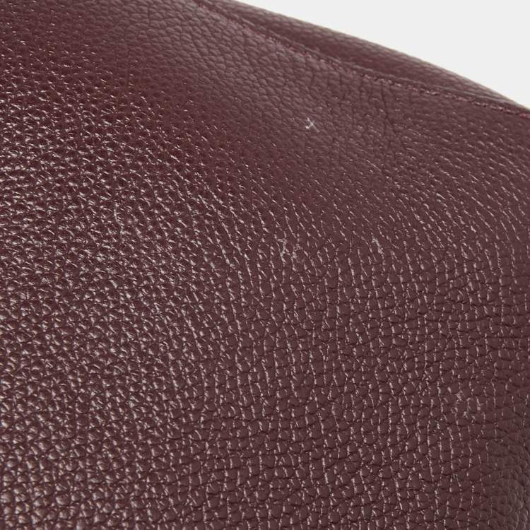 Pre Owned Saint Laurent Burgundy Leather Small Rive Gauche Cabas Tote