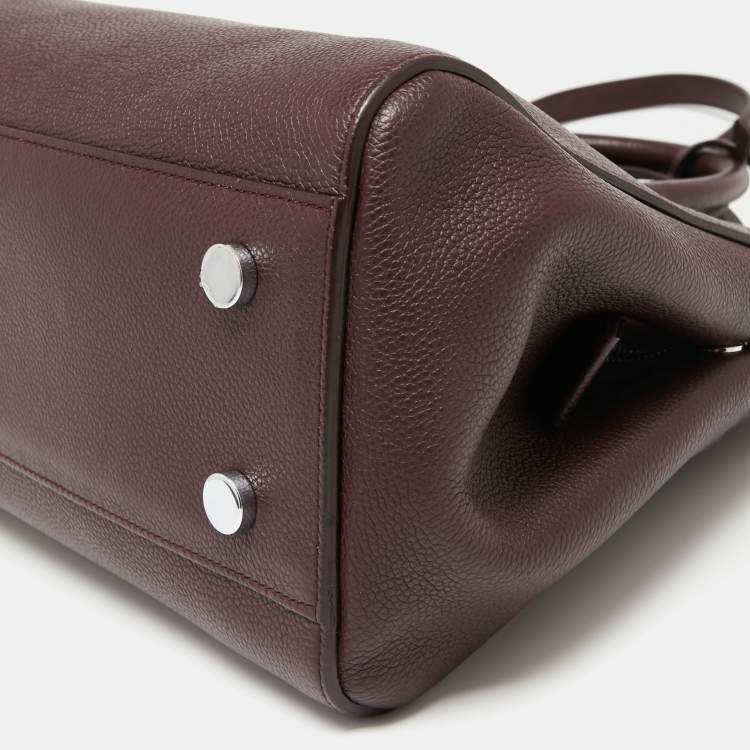 Pre Owned Saint Laurent Burgundy Leather Small Rive Gauche Cabas Tote