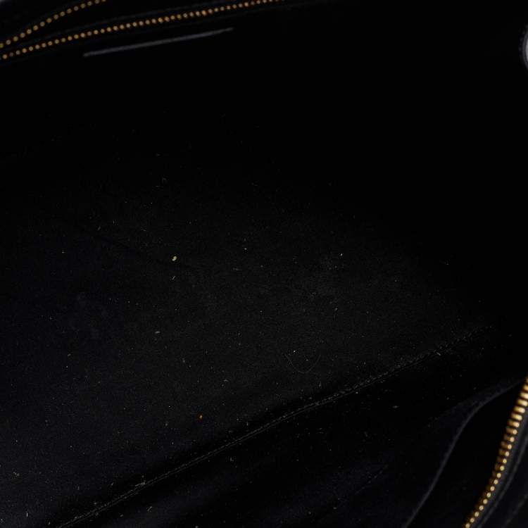 Pre Owned Saint Laurent Black Leather Medium Cabas Chyc Tote