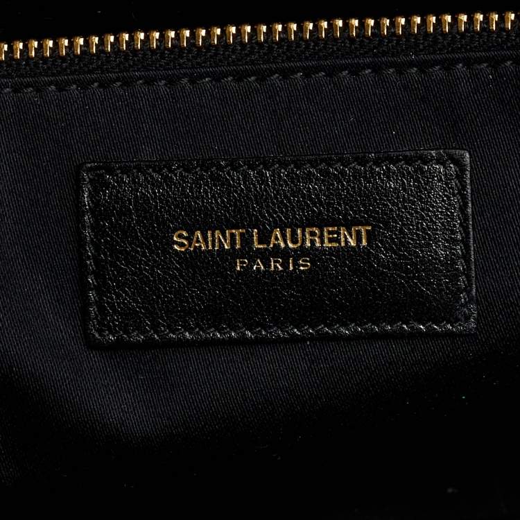 Pre Owned Saint Laurent Black Leather Medium Cabas Chyc Tote