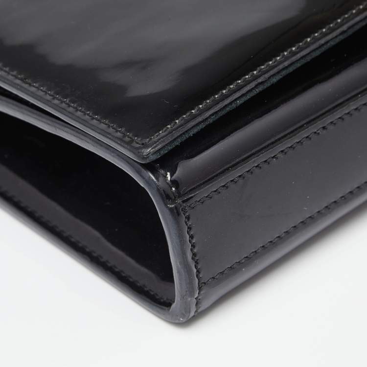 Pre Owned Saint Laurent Black Patent Leather Small Kate Tassel Shoulder Bag