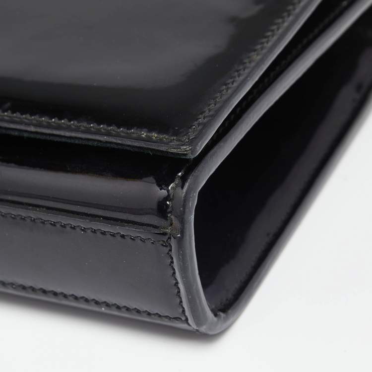 Pre Owned Saint Laurent Black Patent Leather Small Kate Tassel Shoulder Bag