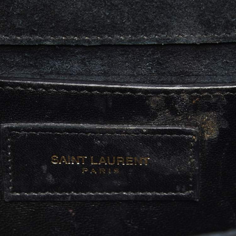 Pre Owned Saint Laurent Black Patent Leather Small Kate Tassel Shoulder Bag