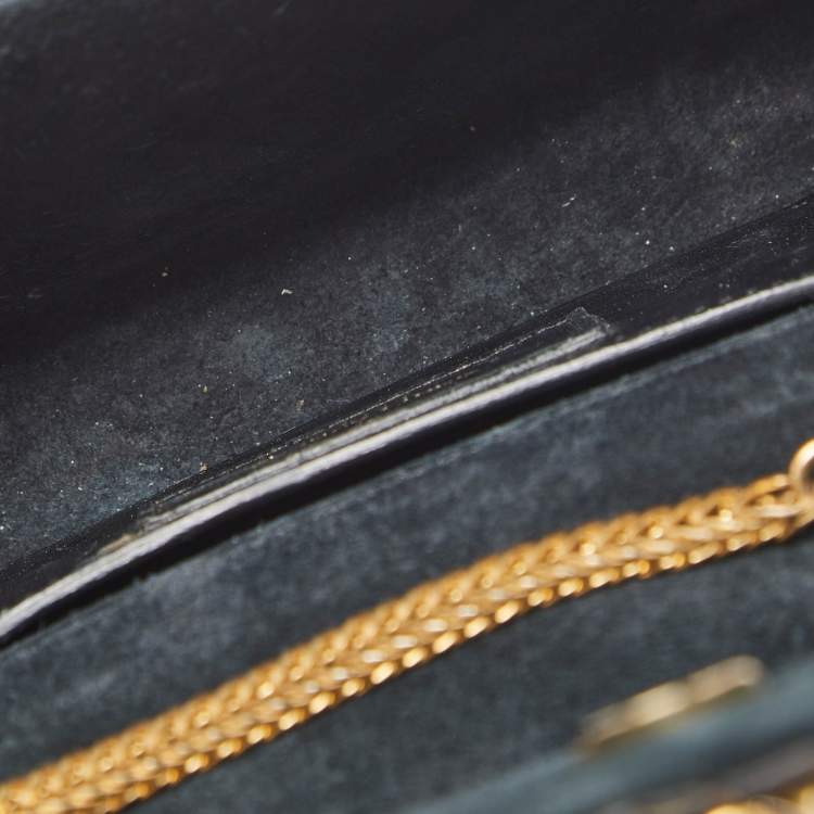 Pre Owned Saint Laurent Black Patent Leather Small Kate Tassel Shoulder Bag