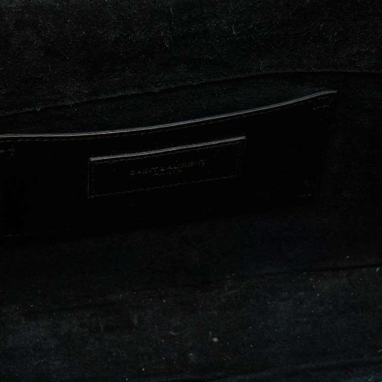 Pre Owned Saint Laurent Black Patent Leather Medium Kate Tassel Shoulder Bag