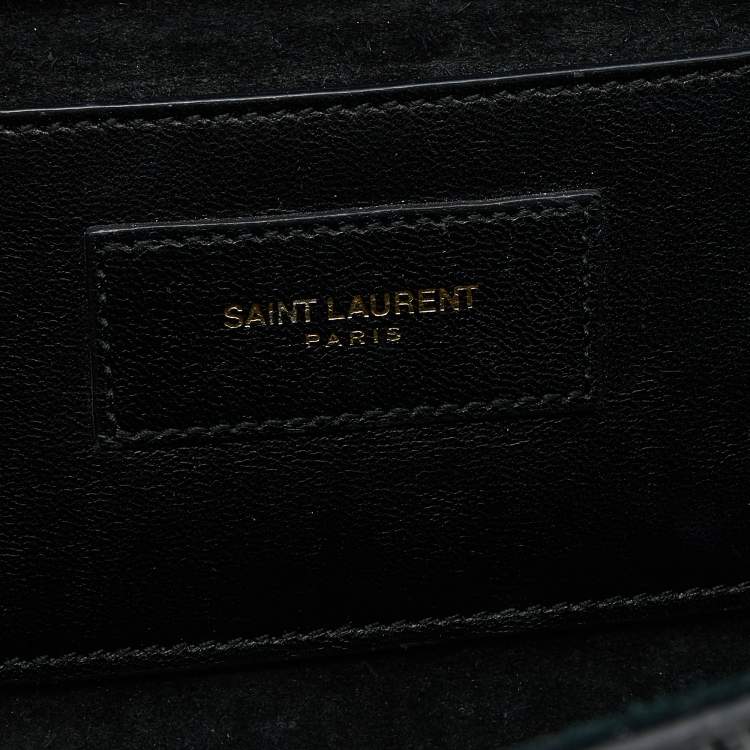 Pre Owned Saint Laurent Black Patent Leather Medium Kate Tassel Shoulder Bag