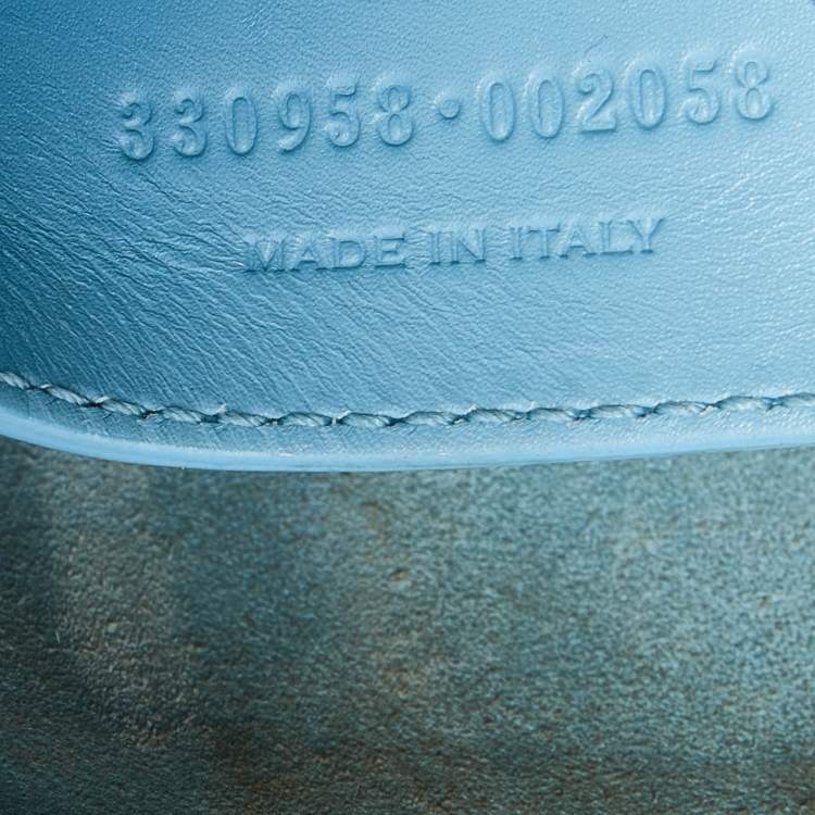 Pre Owned Saint Laurent Light Blue Leather Classic Baby Duffle Bag