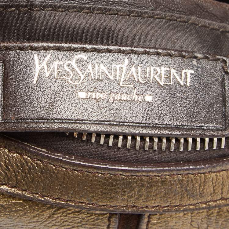 Pre Owned Yves Saint Laurent Metallic Bronze Leather Hobo