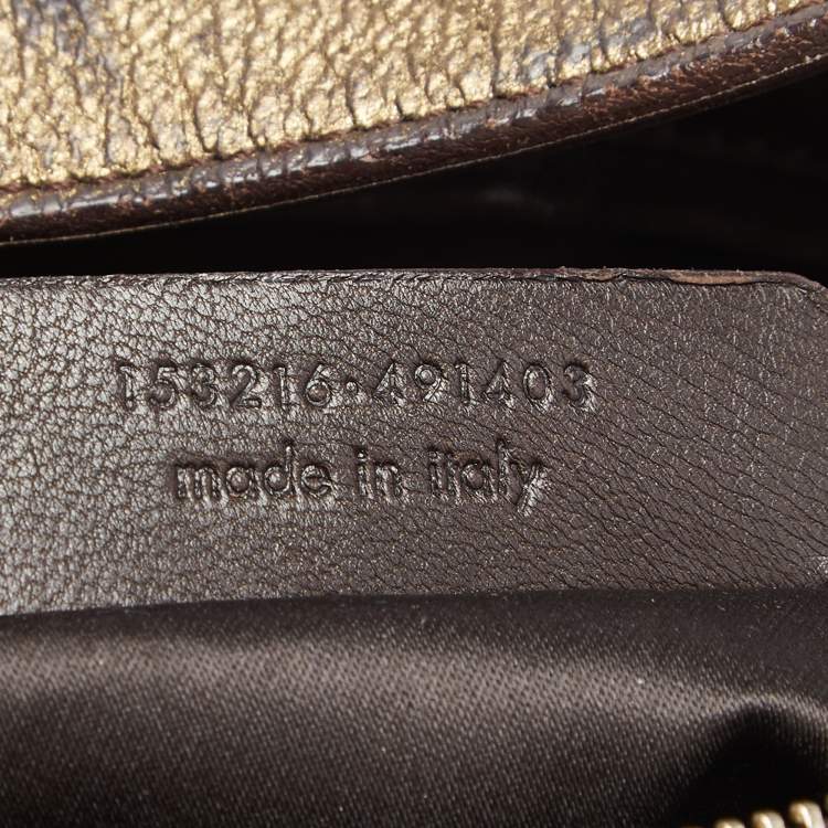 Pre Owned Yves Saint Laurent Metallic Bronze Leather Hobo