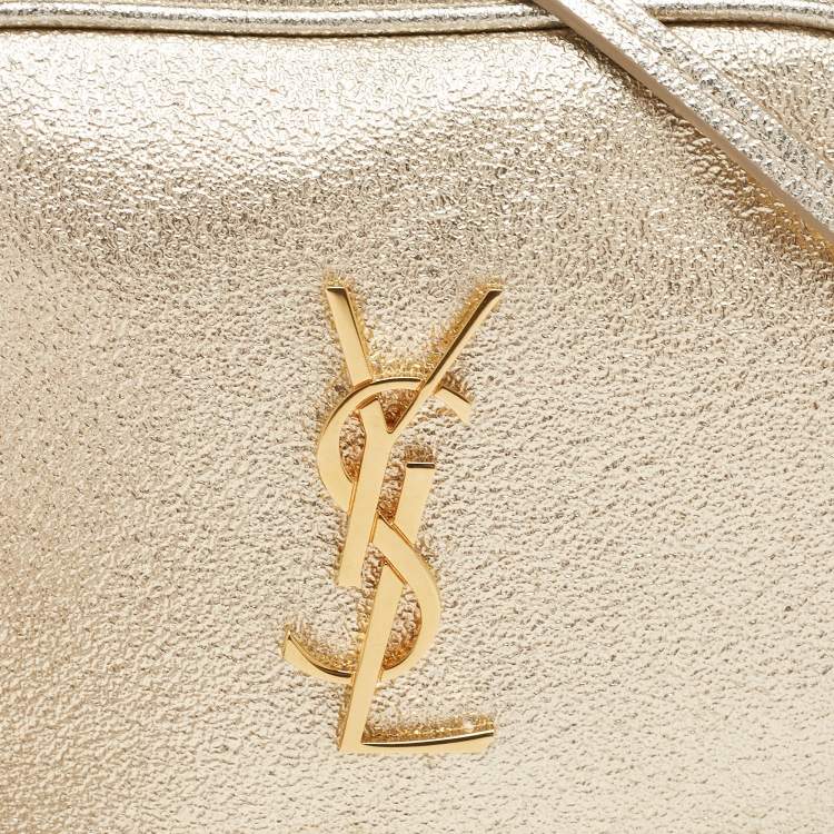 Pre Owned Saint Laurent Metallic Gold Leather Blogger Crossbody Bag