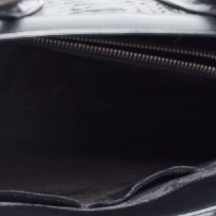 Pre Owned Saint Laurent Black Python Embossed and Leather Small Sac De Jour Tote