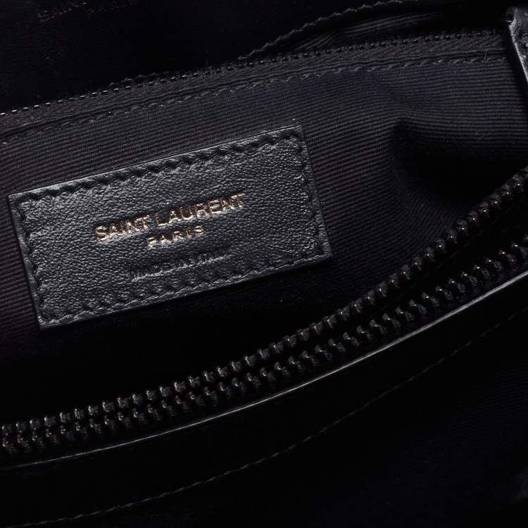 Pre Owned Saint Laurent Black Matelassé Leather Loulou Shoulder Bag