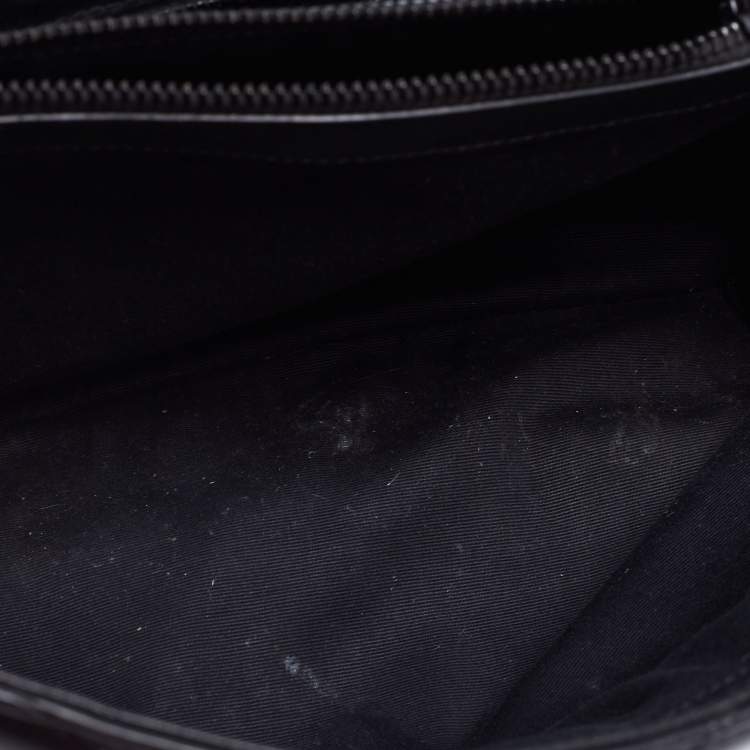 Pre Owned Saint Laurent Black Matelassé Leather Loulou Shoulder Bag