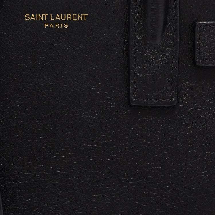 Pre Owned Saint Laurent Black Leather Nano Classic Sac De Jour Tote