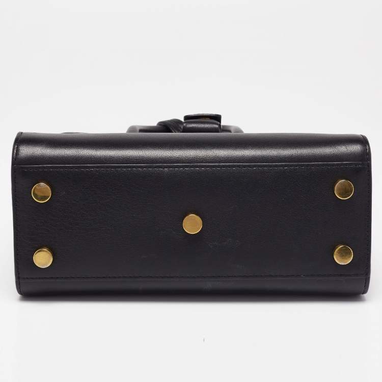 Pre Owned Saint Laurent Black Leather Nano Classic Sac De Jour Tote