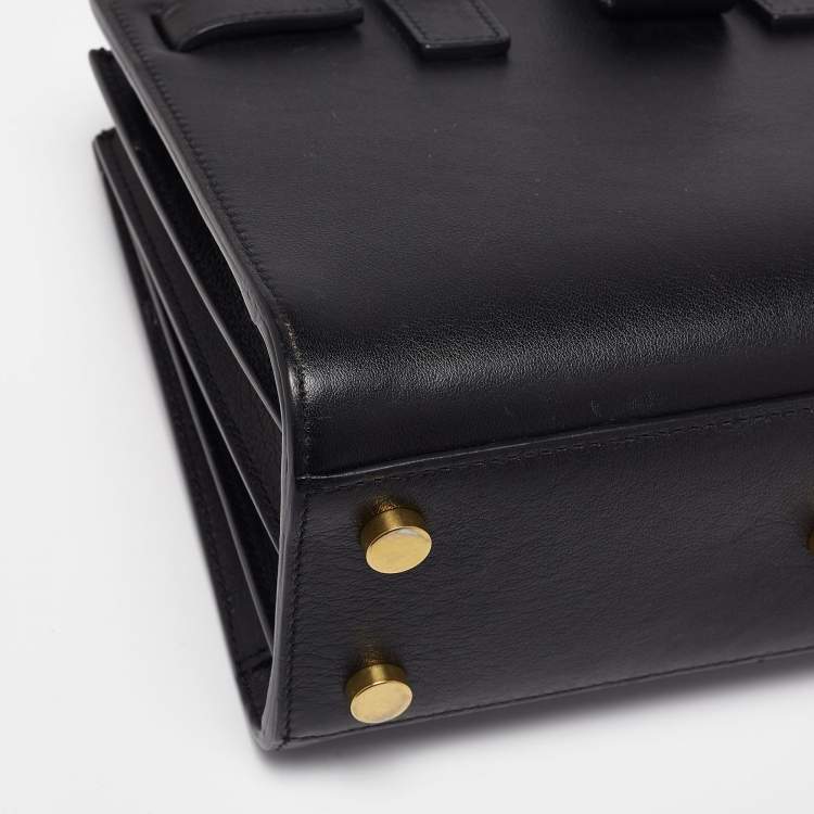 Pre Owned Saint Laurent Black Leather Nano Classic Sac De Jour Tote