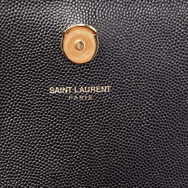 Pre Owned Saint Laurent Black Leather Small Monogram Kate Shoulder Bag