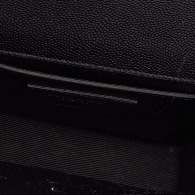 Pre Owned Saint Laurent Black Leather Small Monogram Kate Shoulder Bag