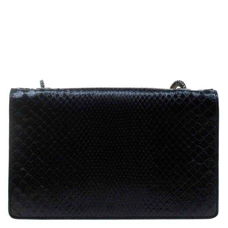 Pre Owned Saint Laurent Paris Black Python Betty Shoulder Bag