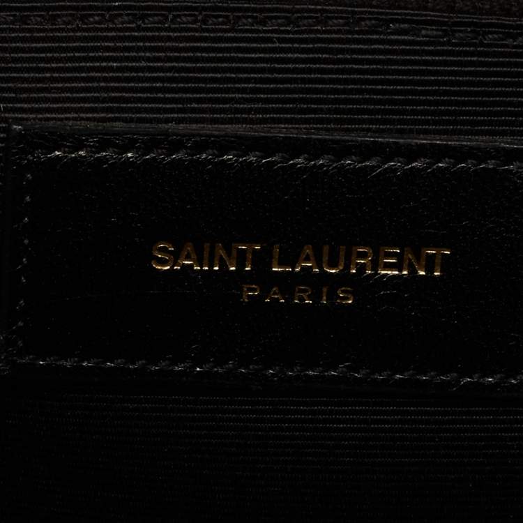 Pre Owned Saint Laurent Black Matelasse Leather Large Cassandre Flap Bag