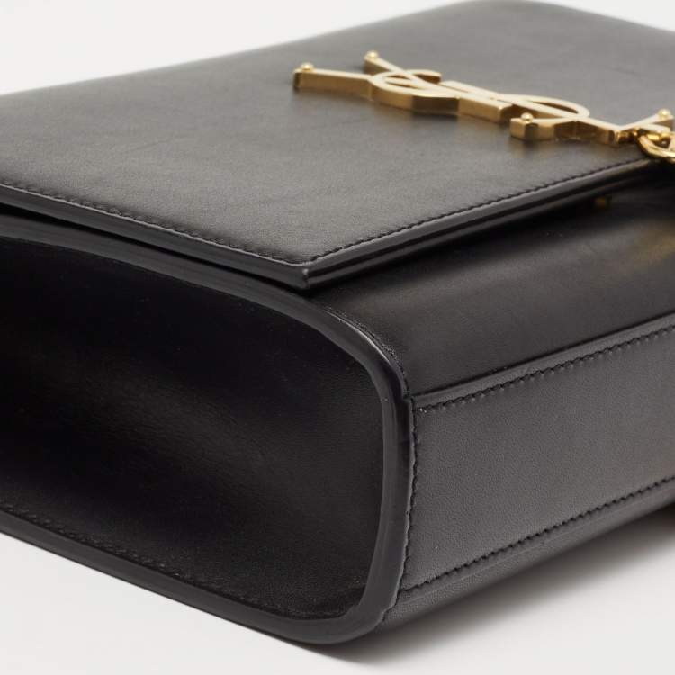 Pre Owned Saint Laurent Black Leather Medium Kate Tassel Shoulder Bag